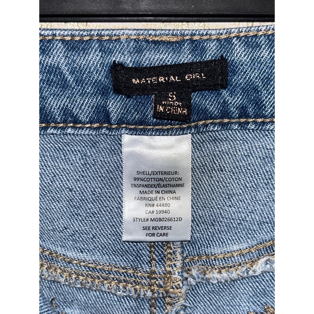 Material Girl Daisy Women's Shorts DIY Upcycled OOAK Sz. 5 Boho Fesival - Picture 4 of 10